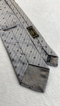 Fendi Silk Tie Striped Grey Black Necktie Made in Italy