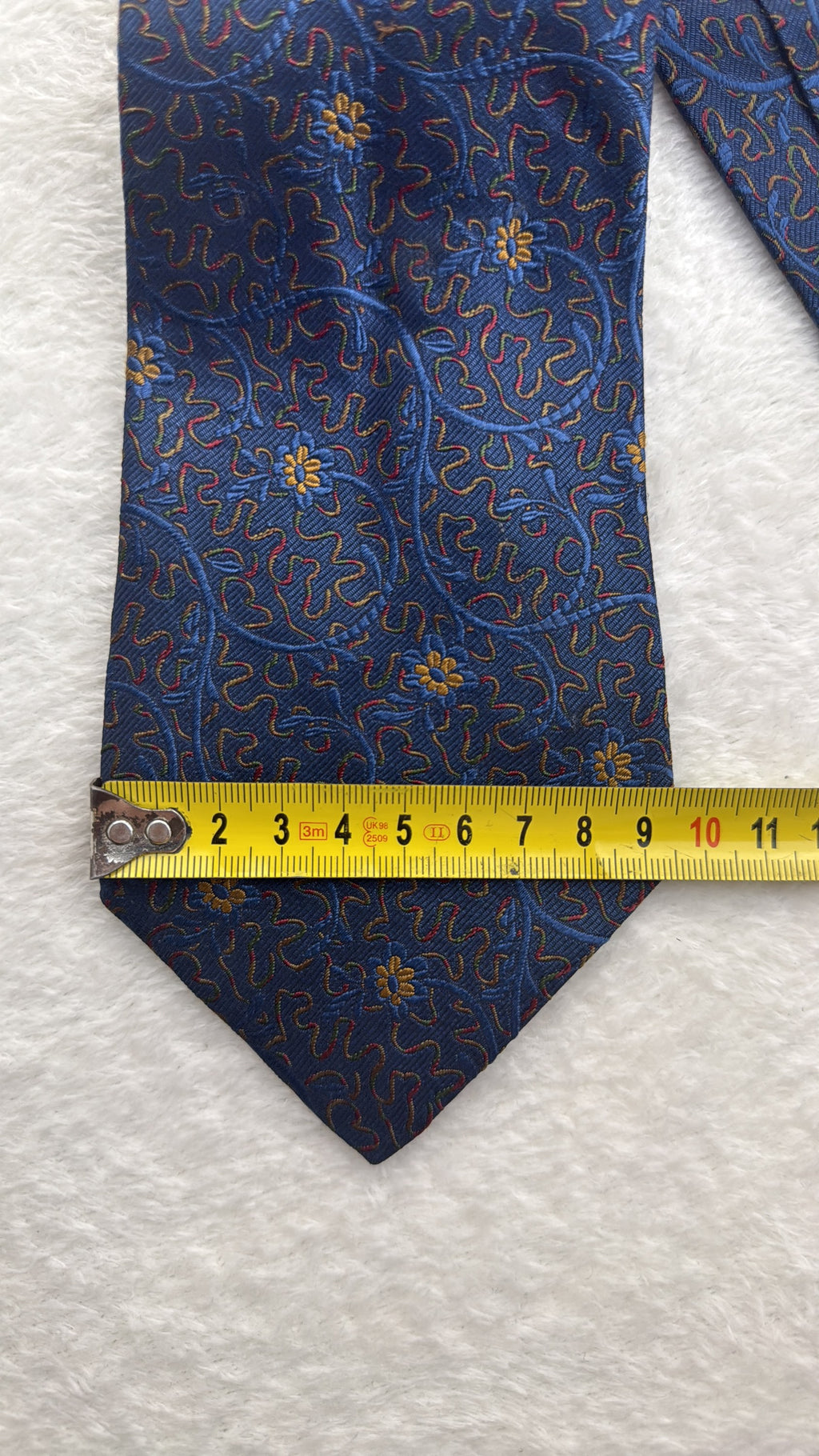 Salvatore Ferragamo Silk Tie Floral Navy Multicolor Necktie Made in Italy