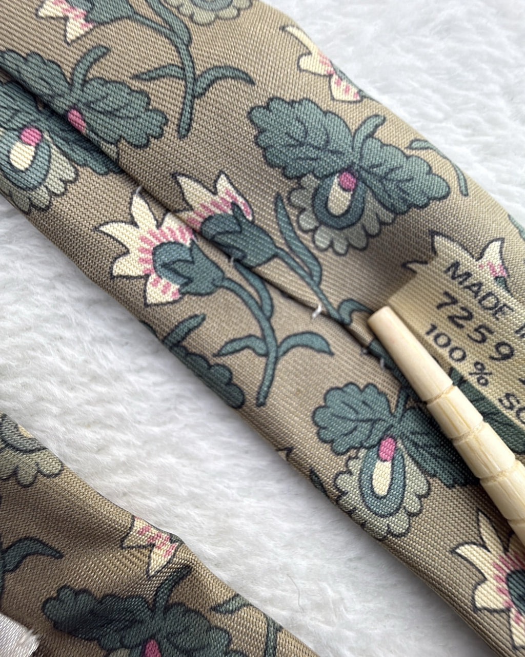 Vintage Hermès Paris Silk Tie Floral Green Multicolor Necktie