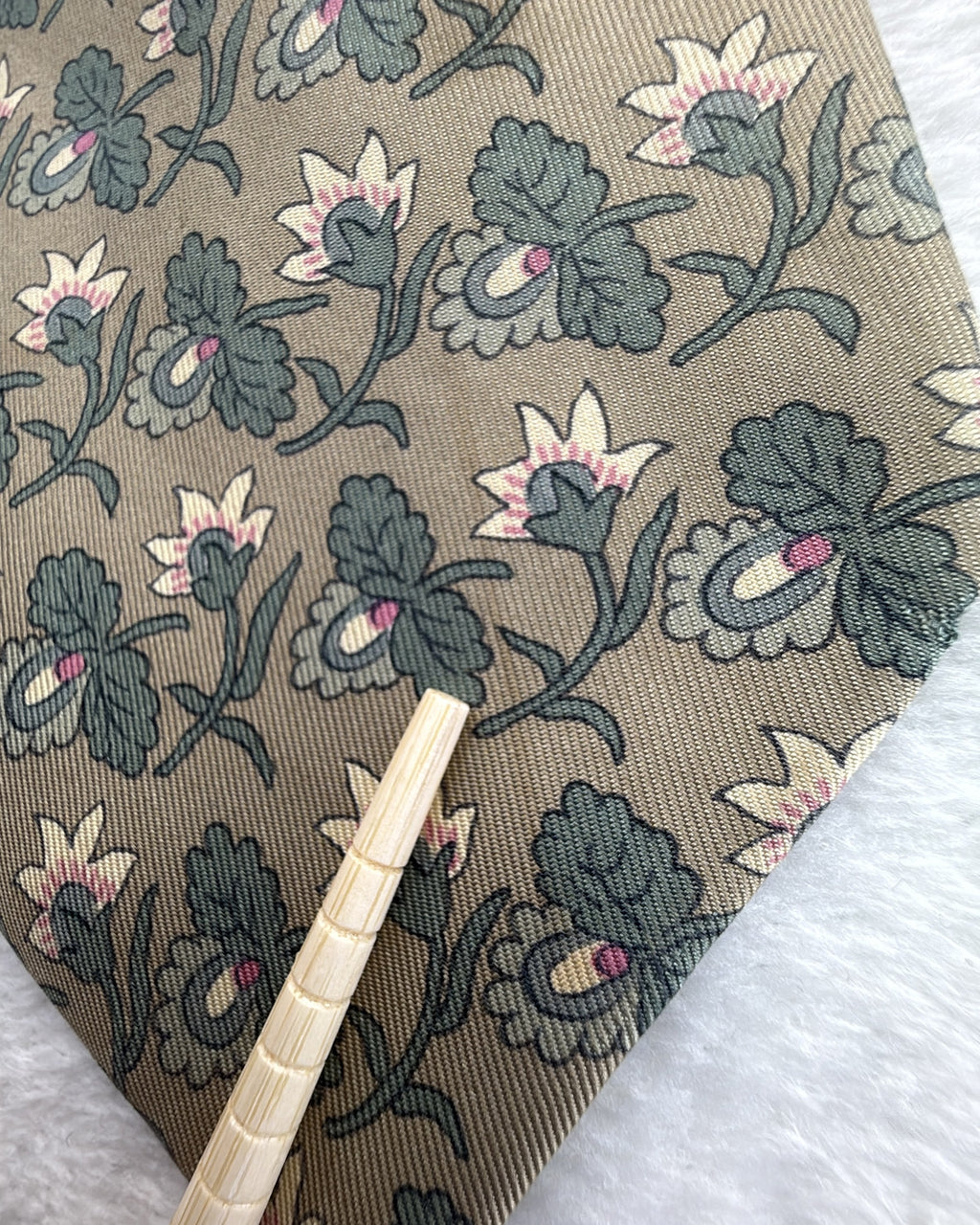Vintage Hermès Paris Silk Tie Floral Green Multicolor Necktie