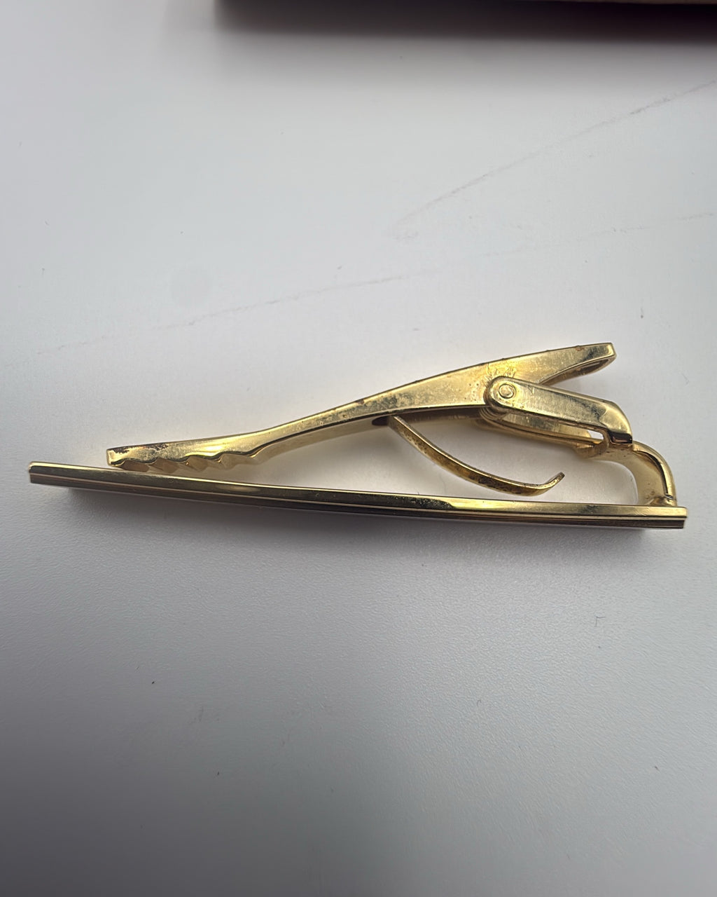 Vintage CELINE Tie Clip Steel Gold Silver