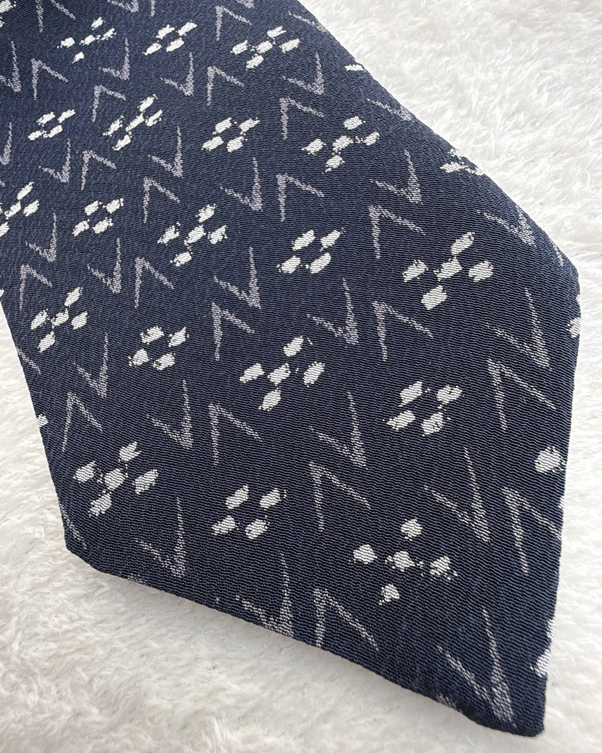 Giorgio Armani Silk Tie Abstract Navy Necktie
