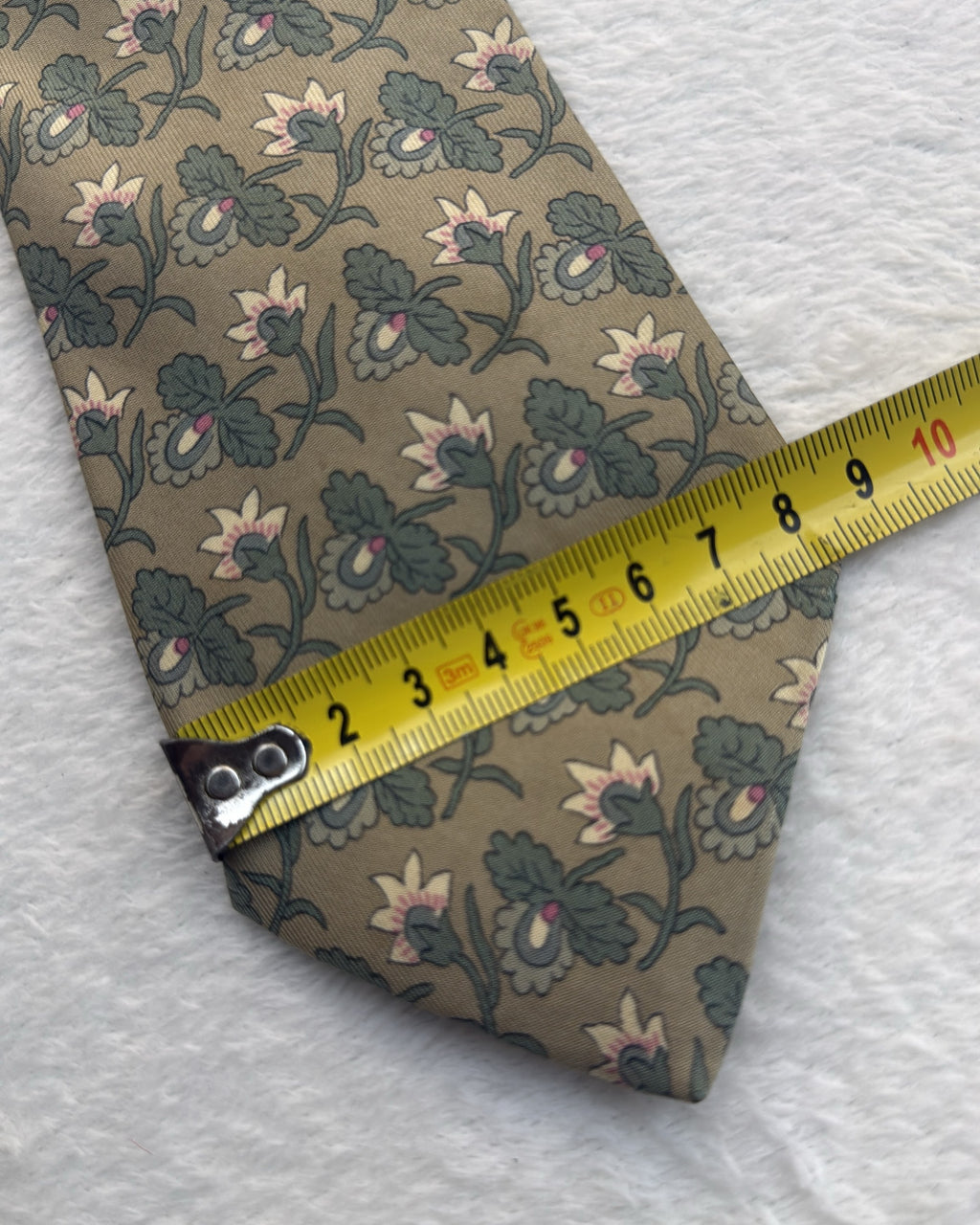 Vintage Hermès Paris Silk Tie Floral Green Multicolor Necktie