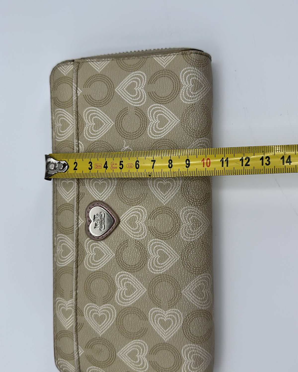 Vintage Coach Wallet Coated Canvas Beige Pink
