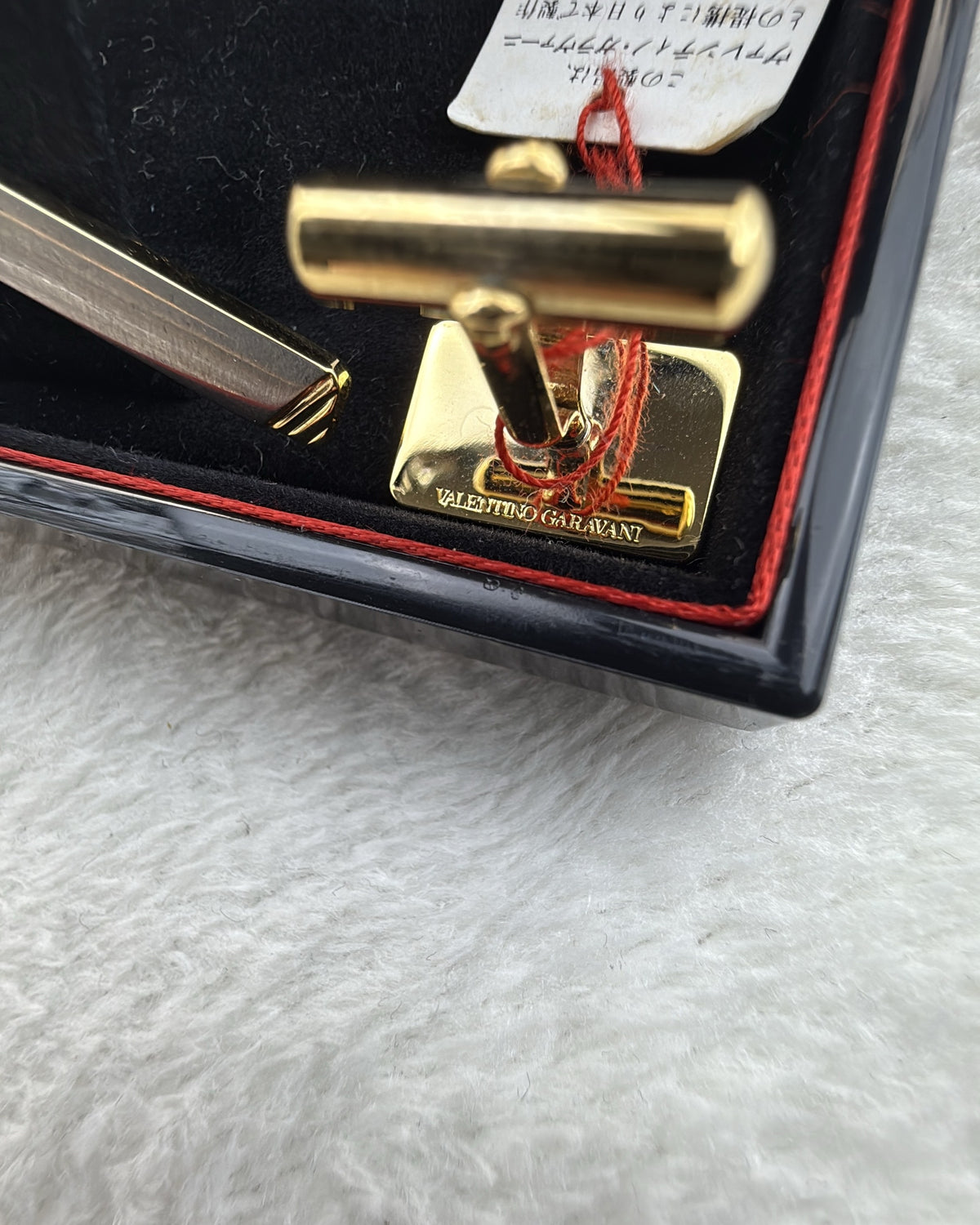 Vintage Valentino Garavani Cufflink Steel Gold Silver Made in Japan