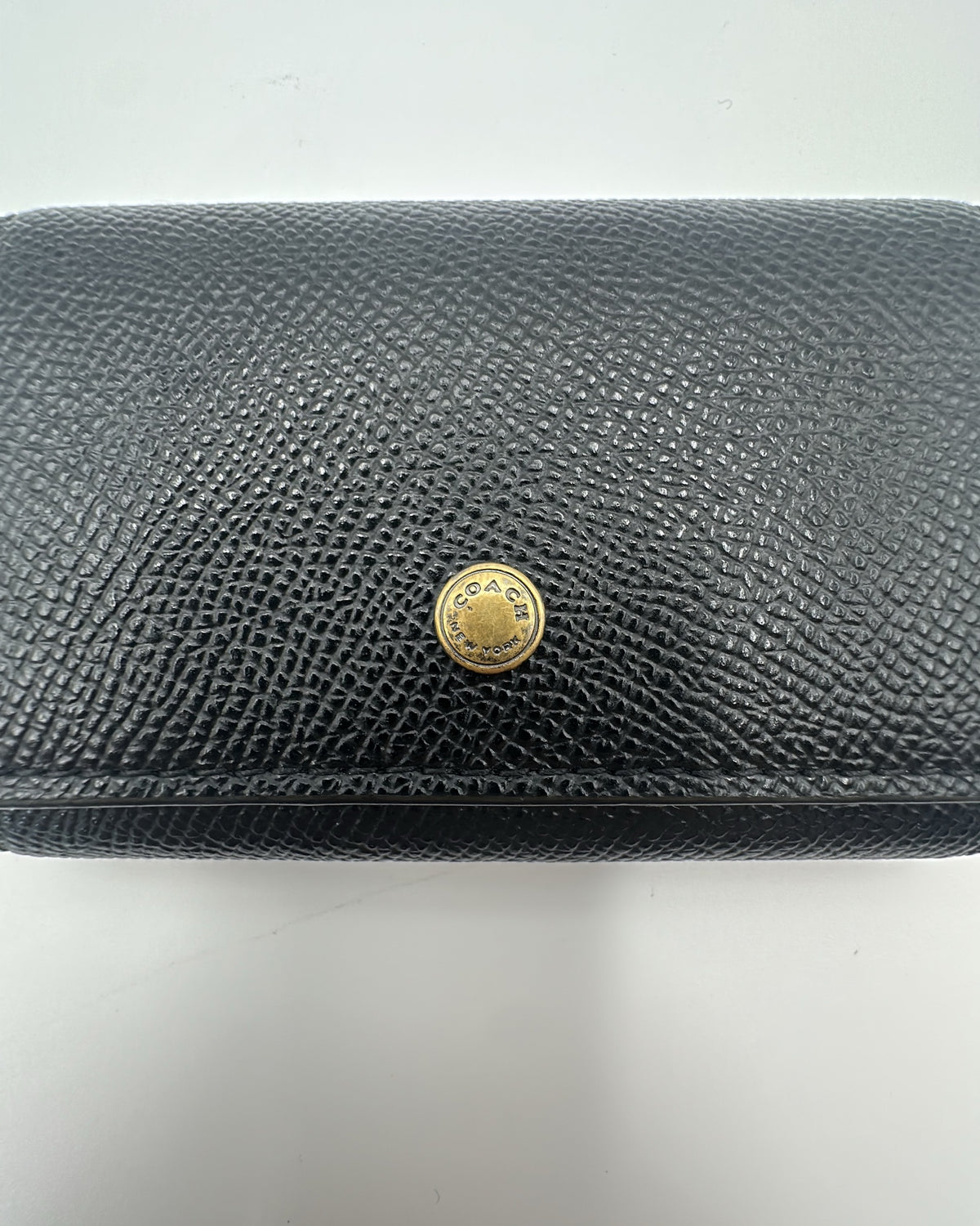 Coach Wallet Fabric Black Gold Plain
