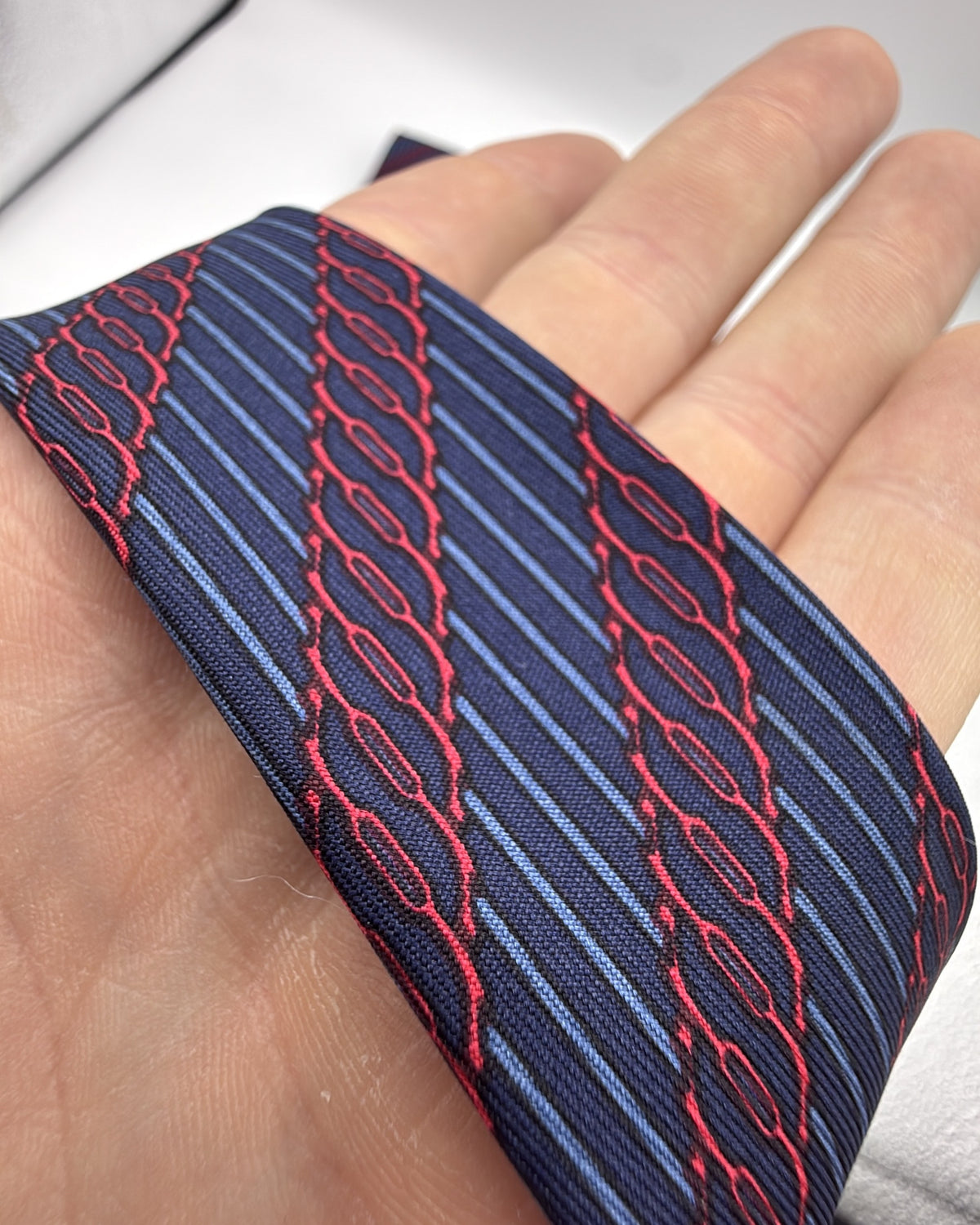 Hermès Paris Silk Tie Geometric Navy Necktie