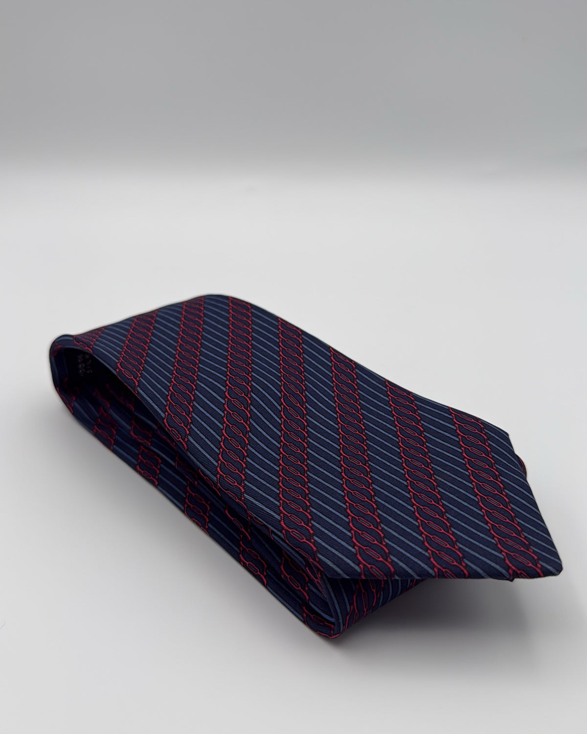 Hermès Paris Silk Tie Geometric Navy Necktie