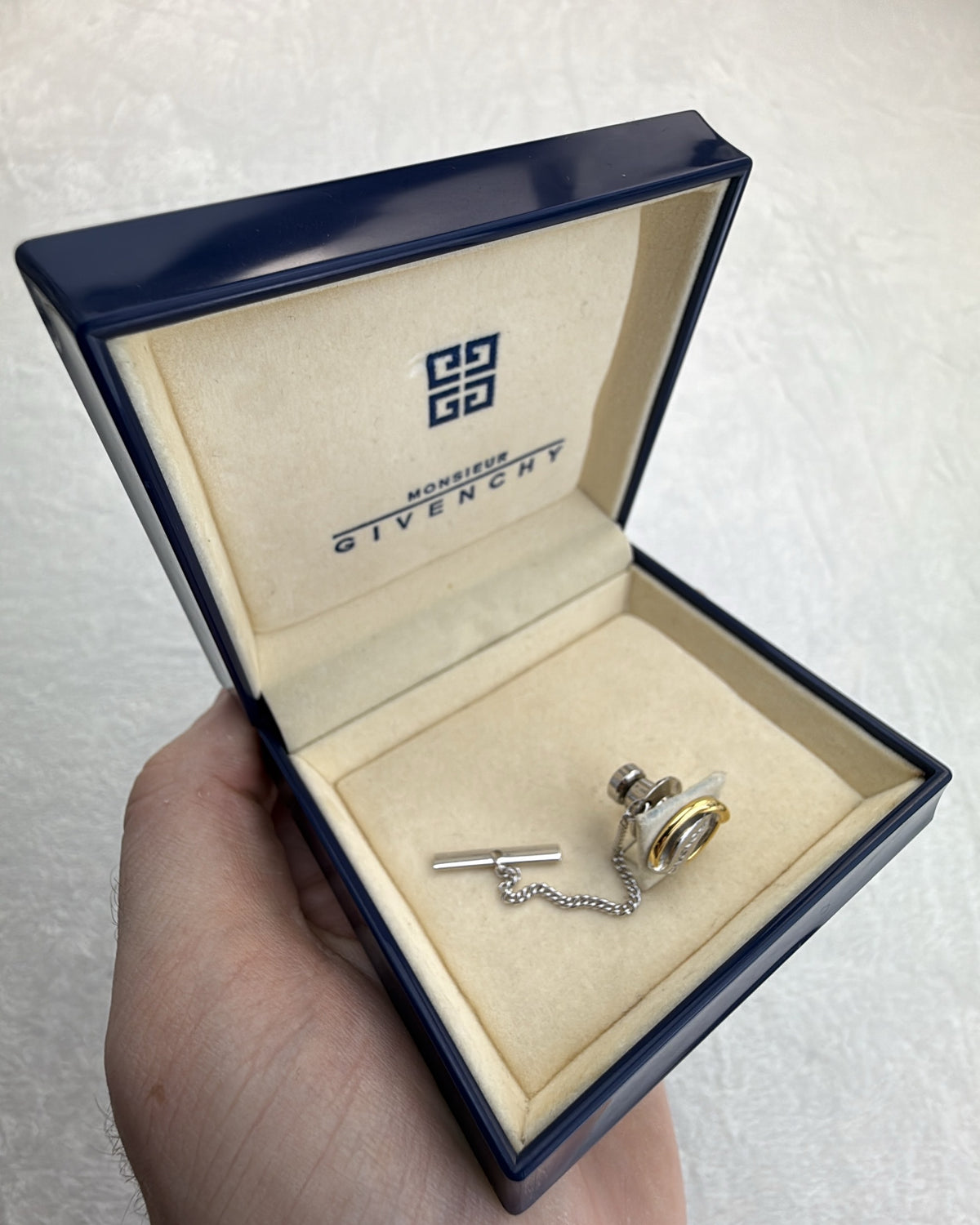 Vintage Givenchy Tie Pin Steel Silver Gold