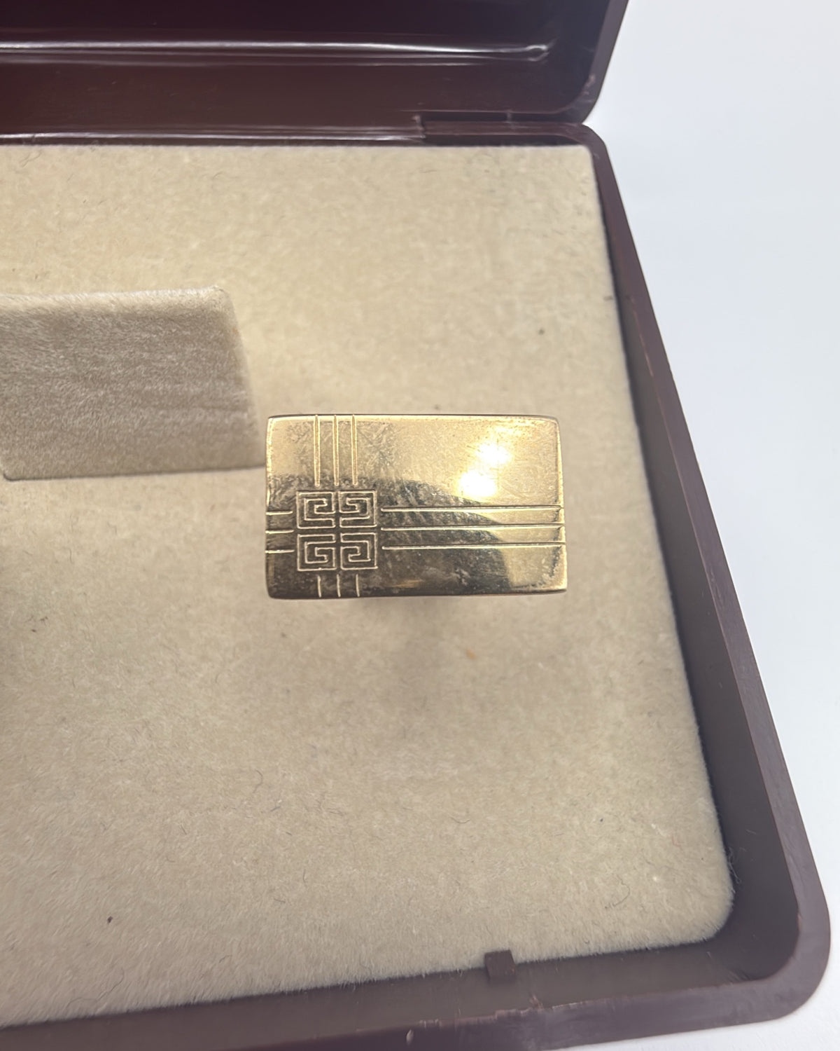 Vintage Givenchy Cufflink Steel Gold