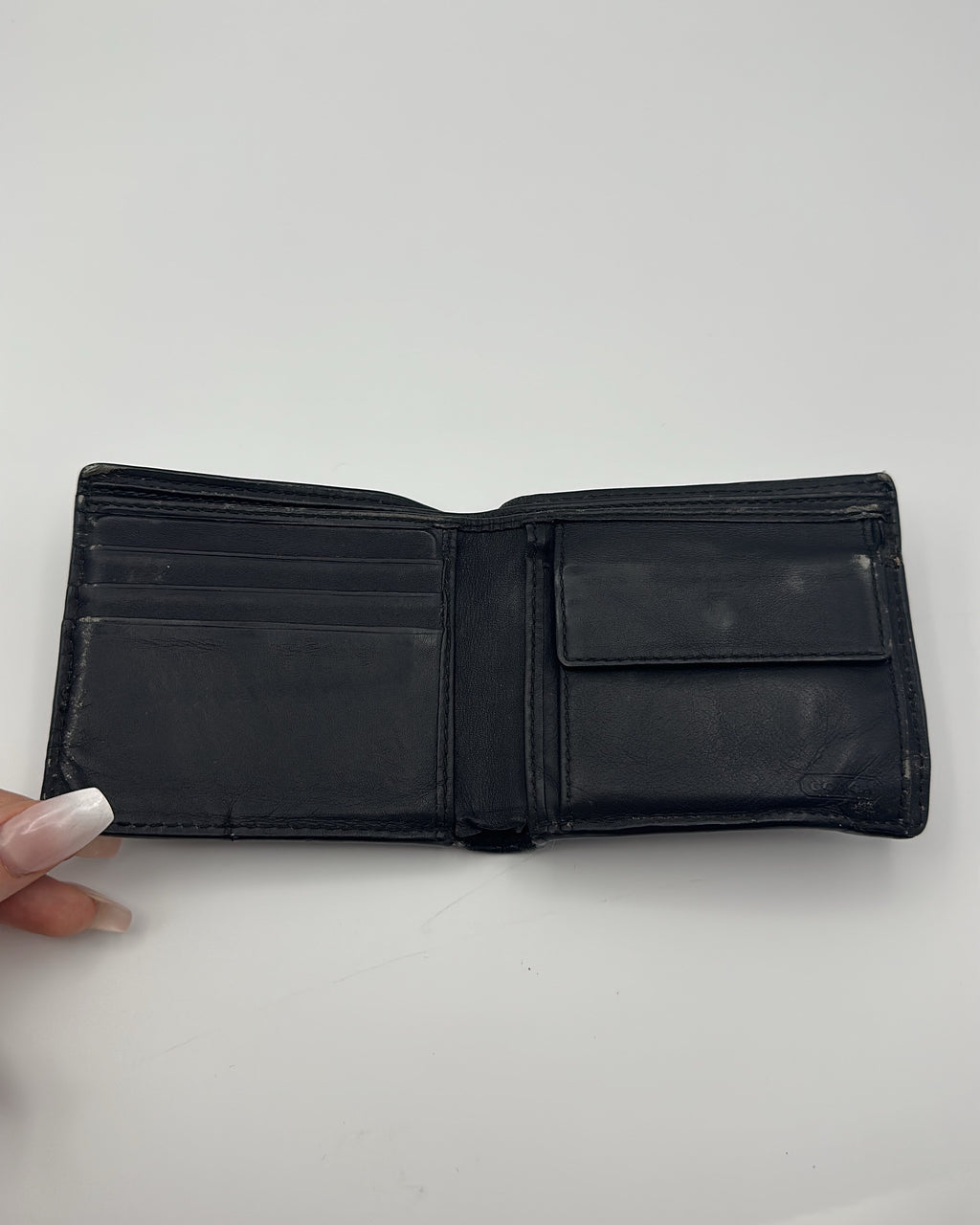 Vintage Coach Wallet Leather Navy Black