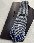 Alfred Dunhill Silk Tie Novelty/Motif Navy Yellow Necktie Made in Italy