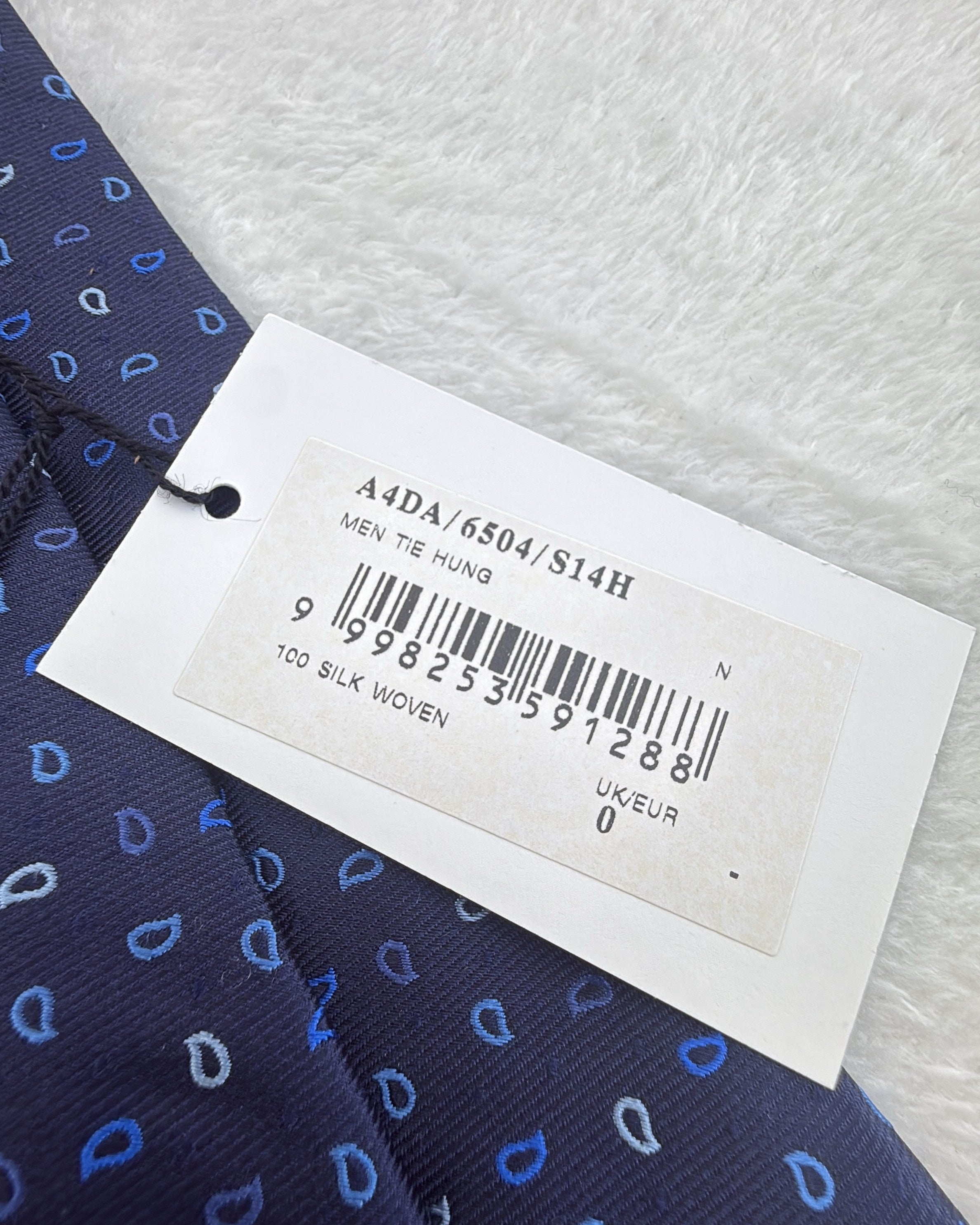 Paul Smith Silk Tie Paisley Navy Necktie