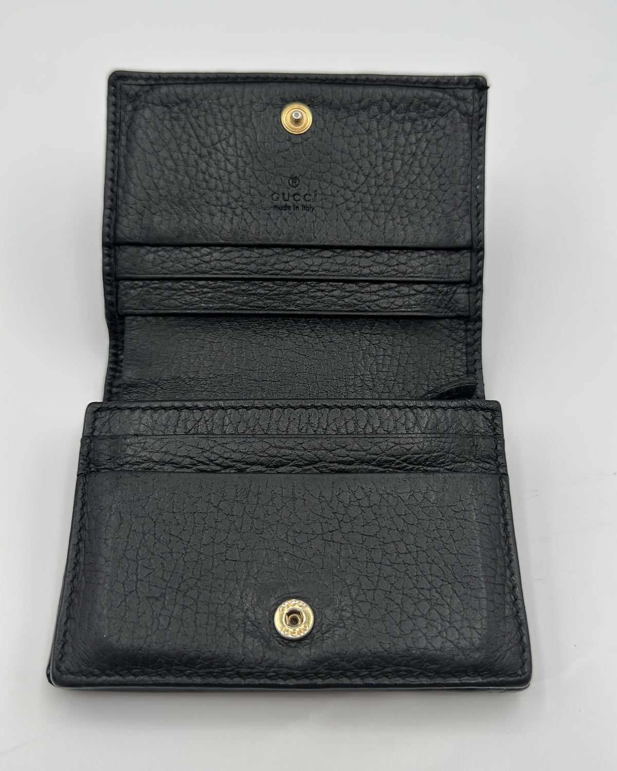 Vintage Gucci Wallet Leather Black Plain