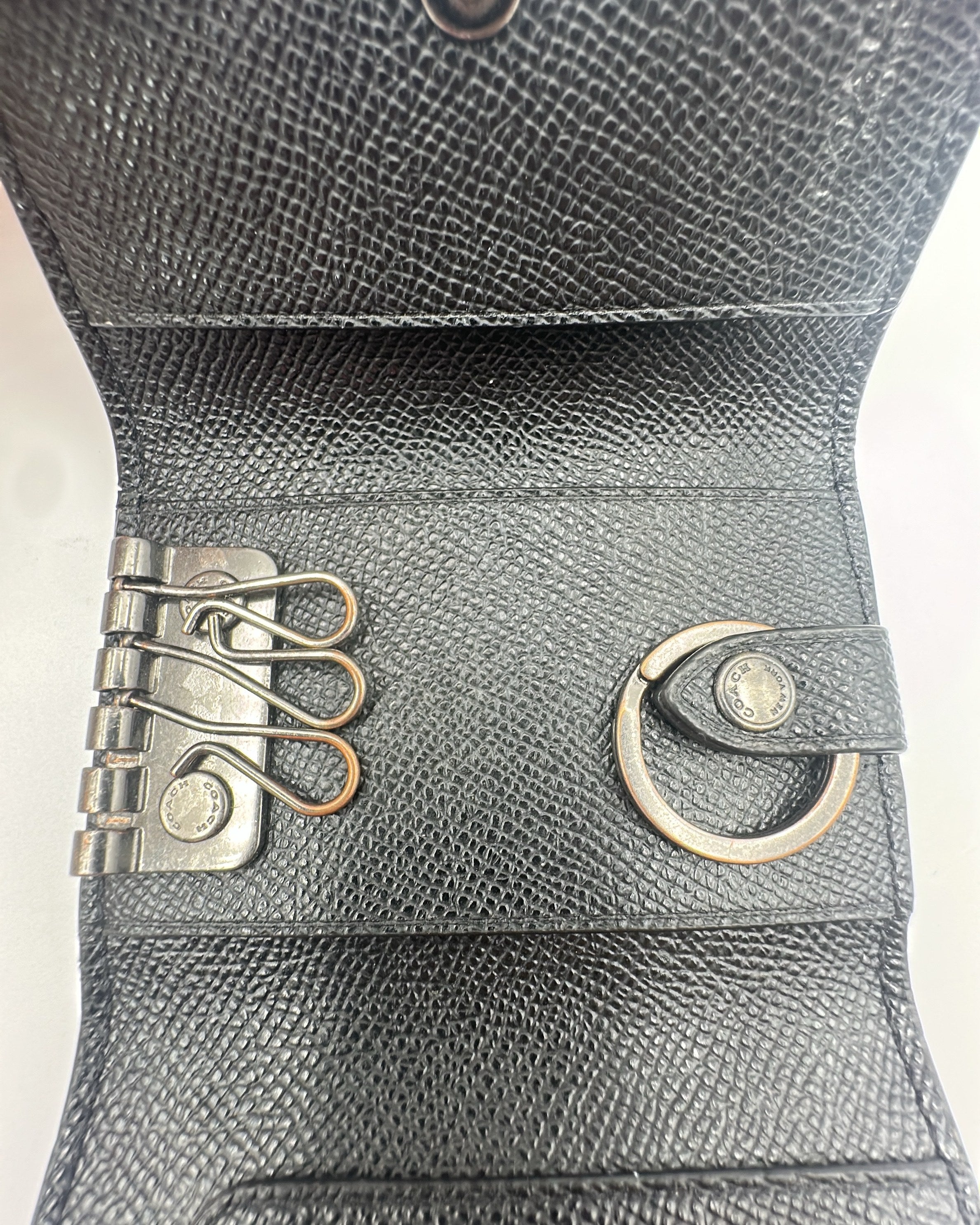 Coach Wallet Fabric Black Gold Plain
