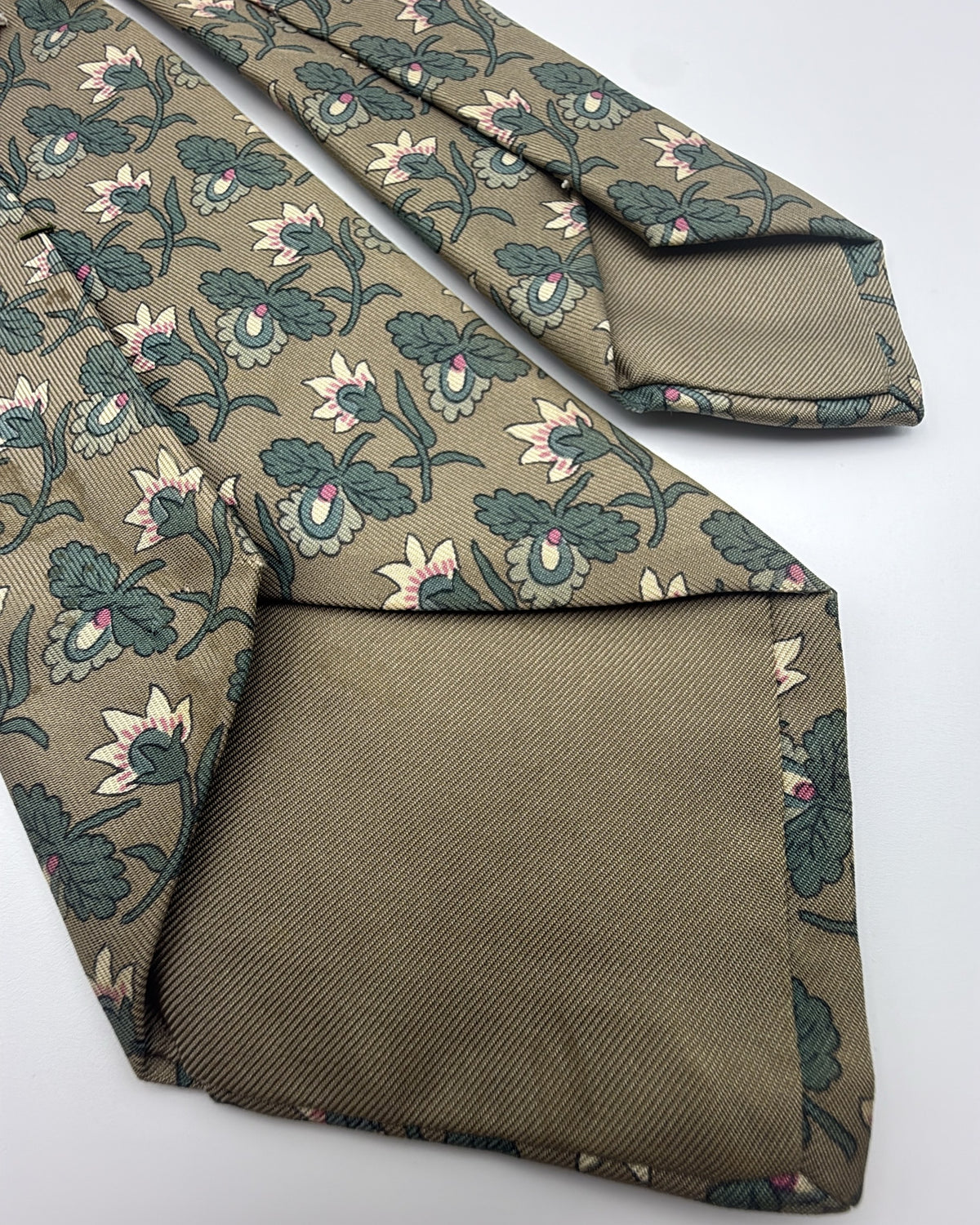 Vintage Hermès Paris Silk Tie Floral Green Multicolor Necktie