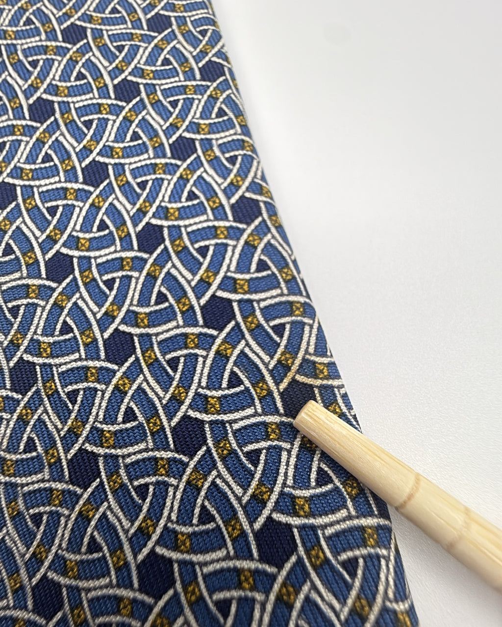 Hermès Paris Silk Tie Geometric Navy Blue Necktie Made in France