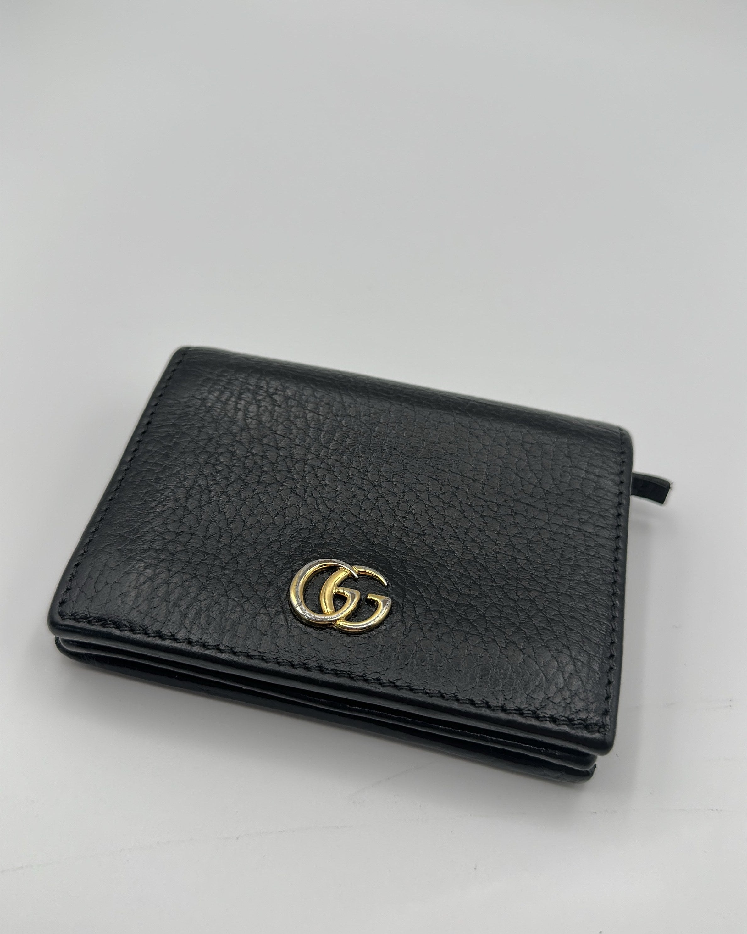 Vintage Gucci Wallet Leather Black Plain