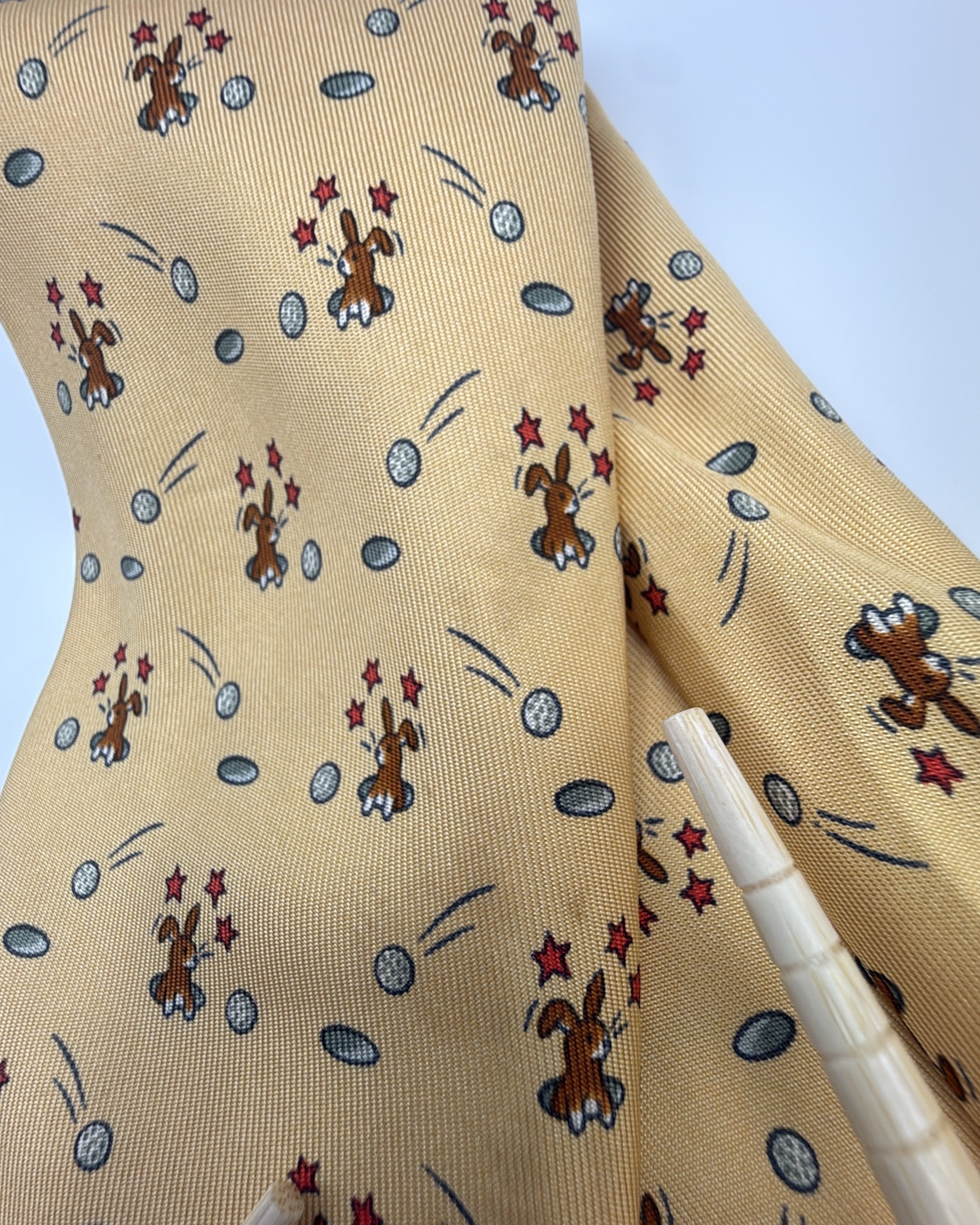 Hermès Paris Silk Tie 7956 EA Animal Yellow Necktie Made in France