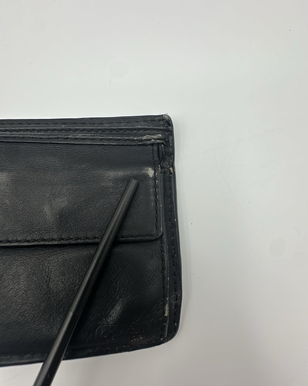 Vintage Coach Wallet Leather Navy Black