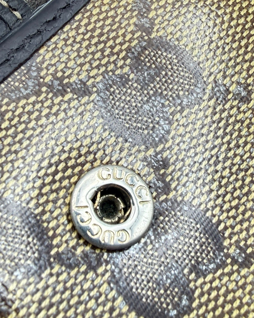 Vintage Gucci Wallet Fabric Beige Brown Logo Monogram