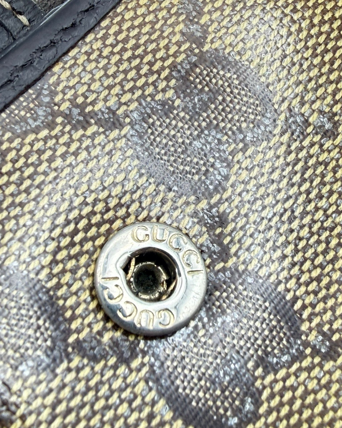 Vintage Gucci Wallet Fabric Beige Brown Logo Monogram