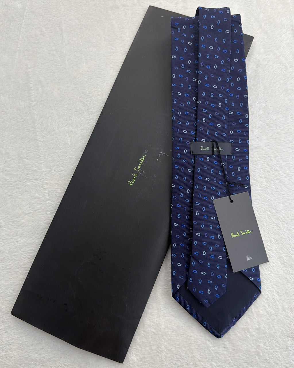 Paul Smith Silk Tie Paisley Navy Necktie