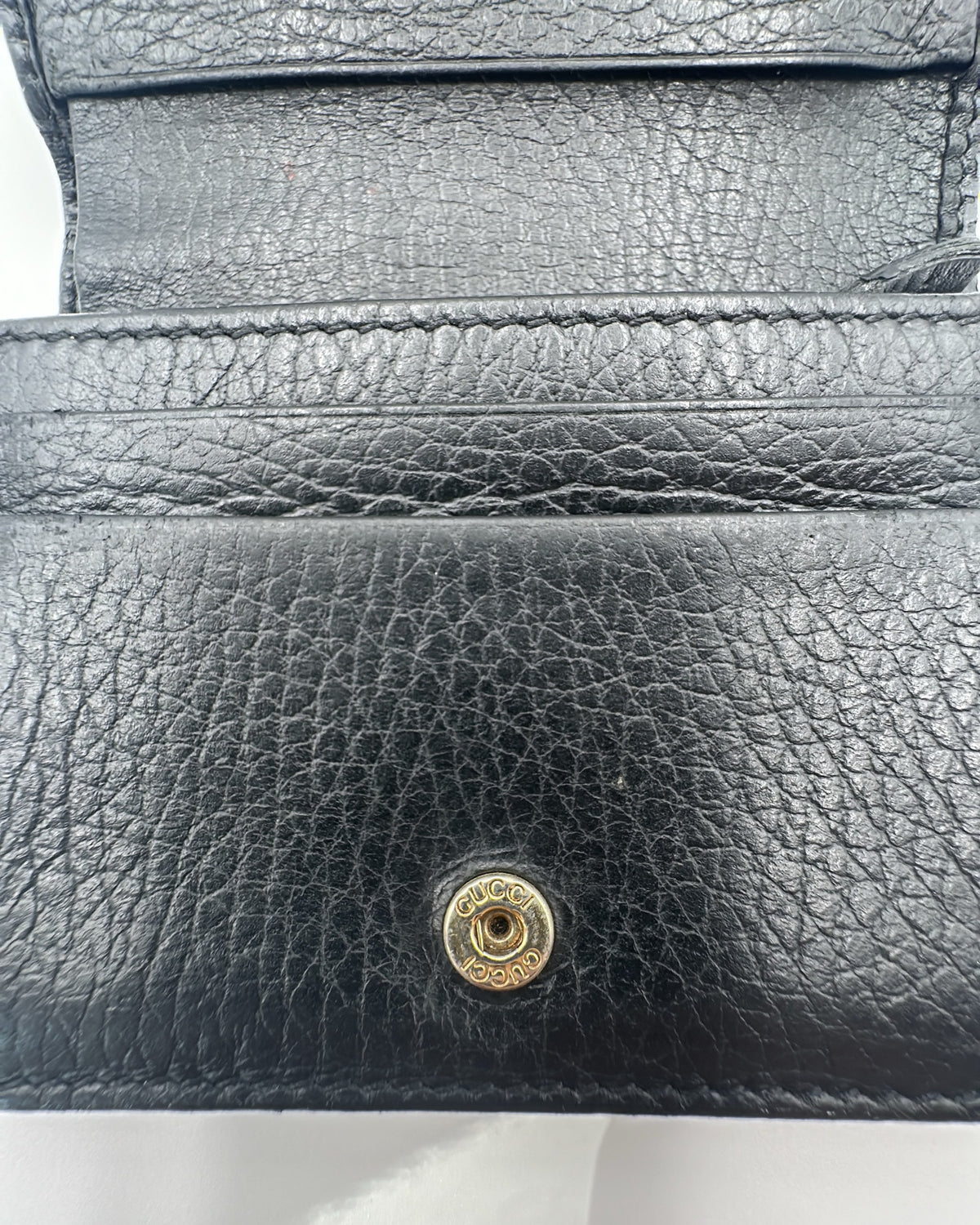 Vintage Gucci Wallet Leather Black Plain