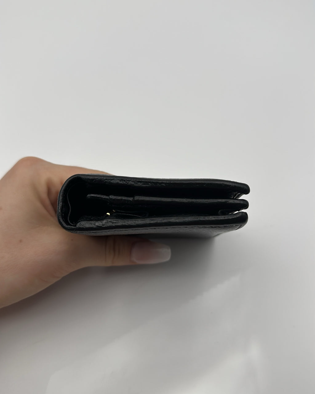 Vintage Gucci Wallet Leather Black Plain