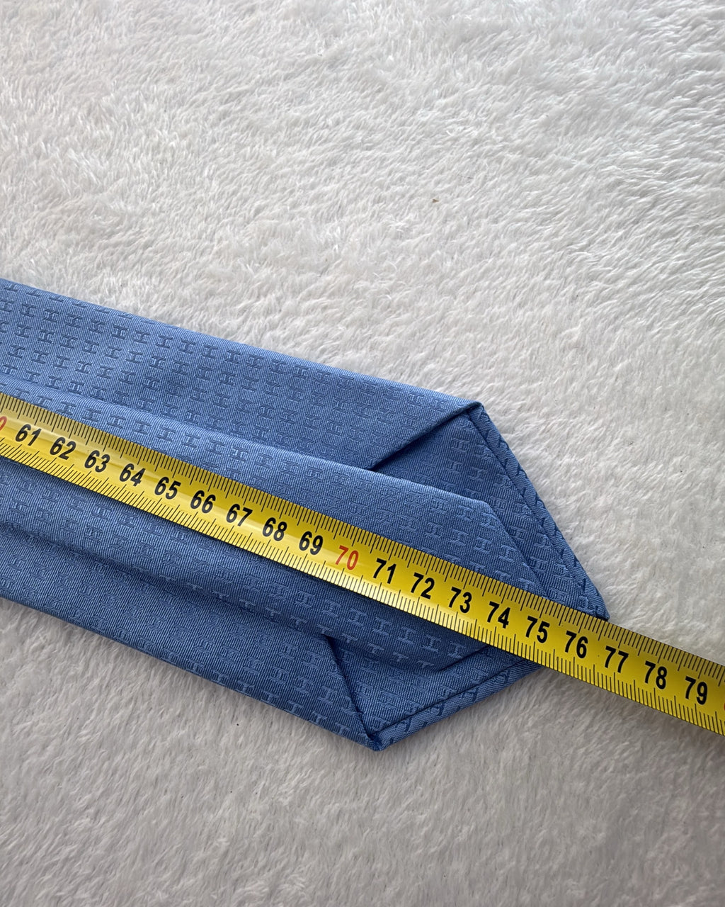 Vintage Hermès Paris Silk Tie Logo/Monogram H Letter Blue Necktie Made in France