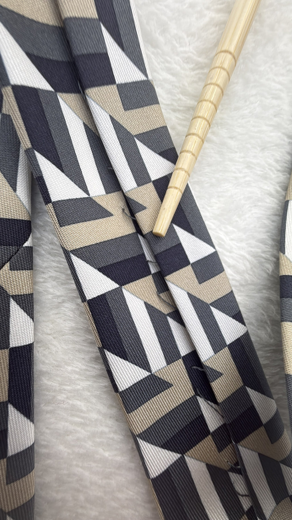 Hermès Paris Silk Tie 5310 TA Geometric Multicolor Black Necktie Made in France
