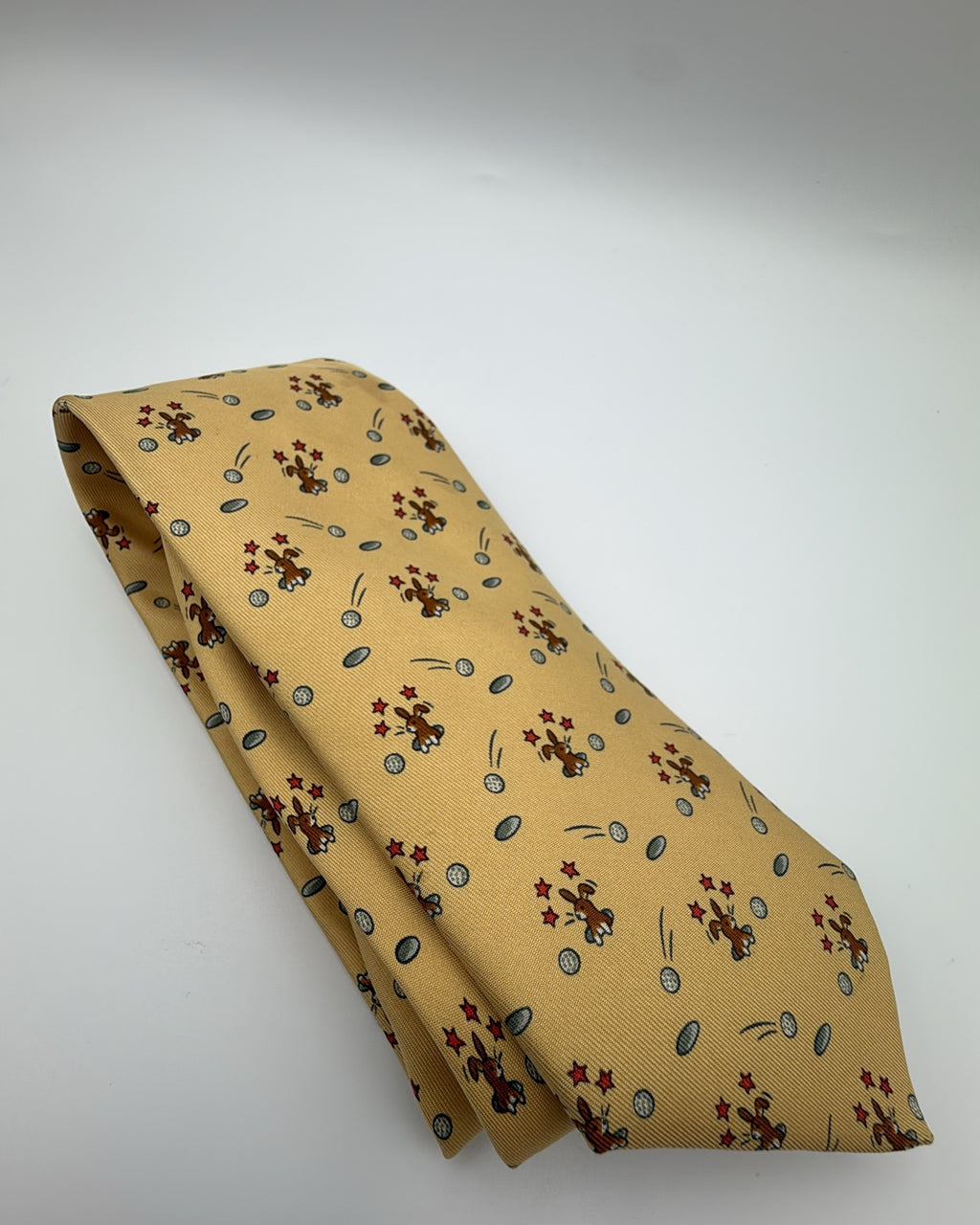 Hermès Paris Silk Tie 7956 EA Animal Yellow Necktie Made in France